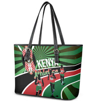Athletics Kenya Leather Tote Bag Maasai Shield Running Way - Wonder Print Shop