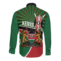 Athletics Kenya Long Sleeve Button Shirt Maasai Shield Running Way - Wonder Print Shop