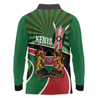 Athletics Kenya Long Sleeve Polo Shirt Maasai Shield Running Way - Wonder Print Shop