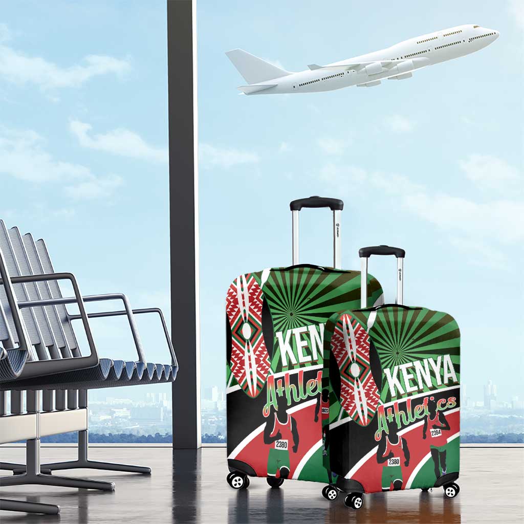 Athletics Kenya Luggage Cover Maasai Shield Running Way - Wonder Print Shop
