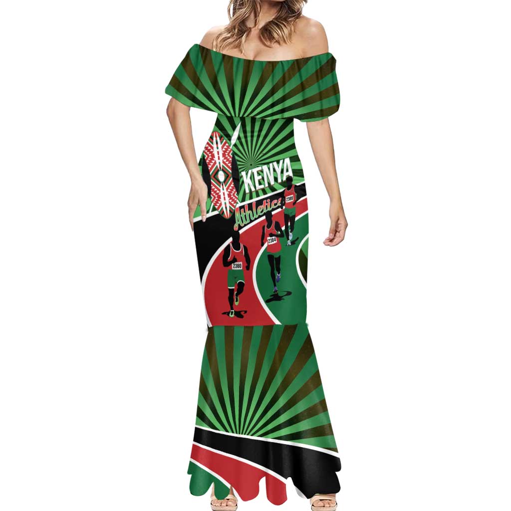 Athletics Kenya Mermaid Dress Maasai Shield Running Way - Wonder Print Shop