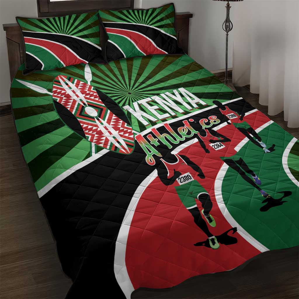 Athletics Kenya Quilt Bed Set Maasai Shield Running Way - Wonder Print Shop