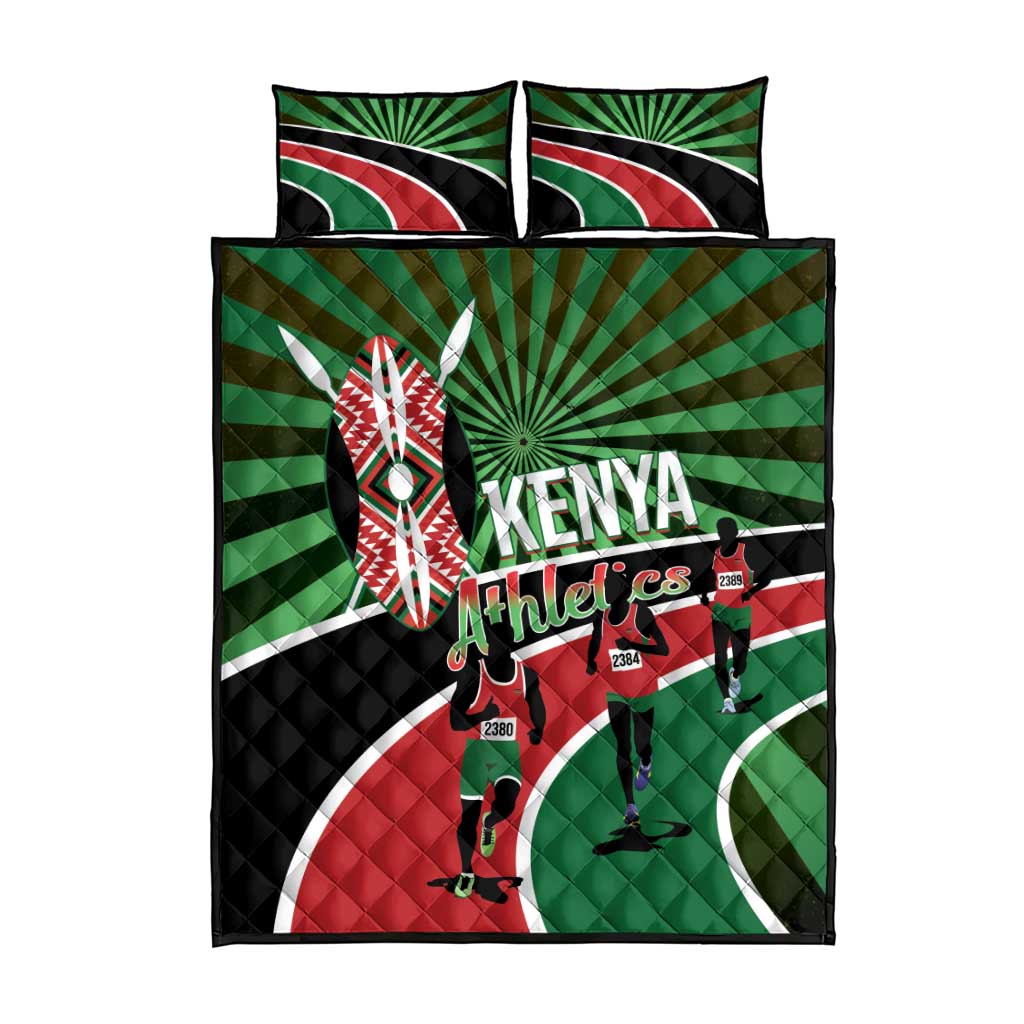 Athletics Kenya Quilt Bed Set Maasai Shield Running Way - Wonder Print Shop