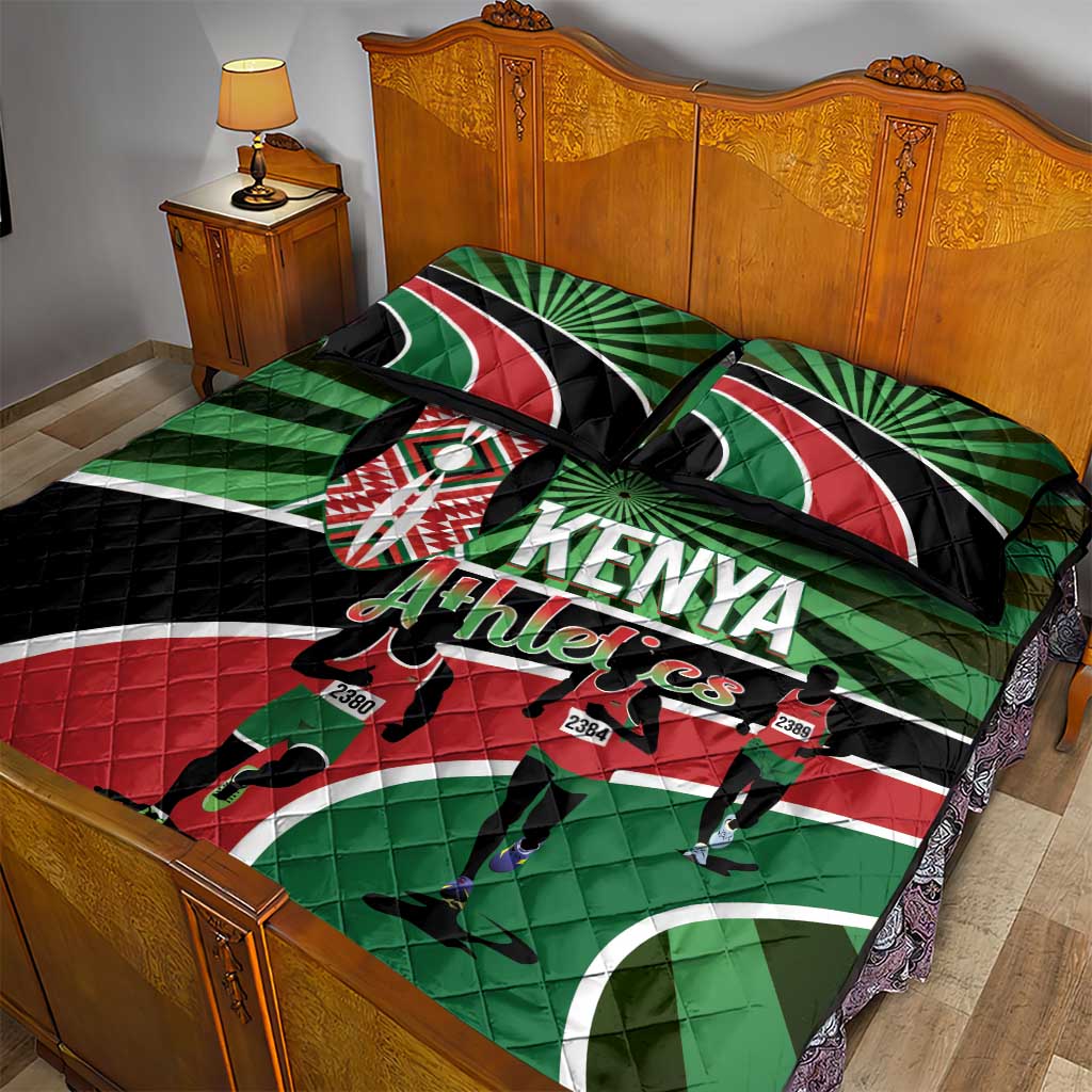 Athletics Kenya Quilt Bed Set Maasai Shield Running Way - Wonder Print Shop