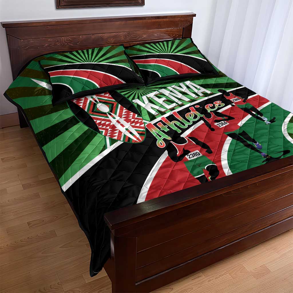 Athletics Kenya Quilt Bed Set Maasai Shield Running Way - Wonder Print Shop