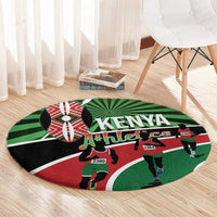 Athletics Kenya Round Carpet Maasai Shield Running Way - Wonder Print Shop