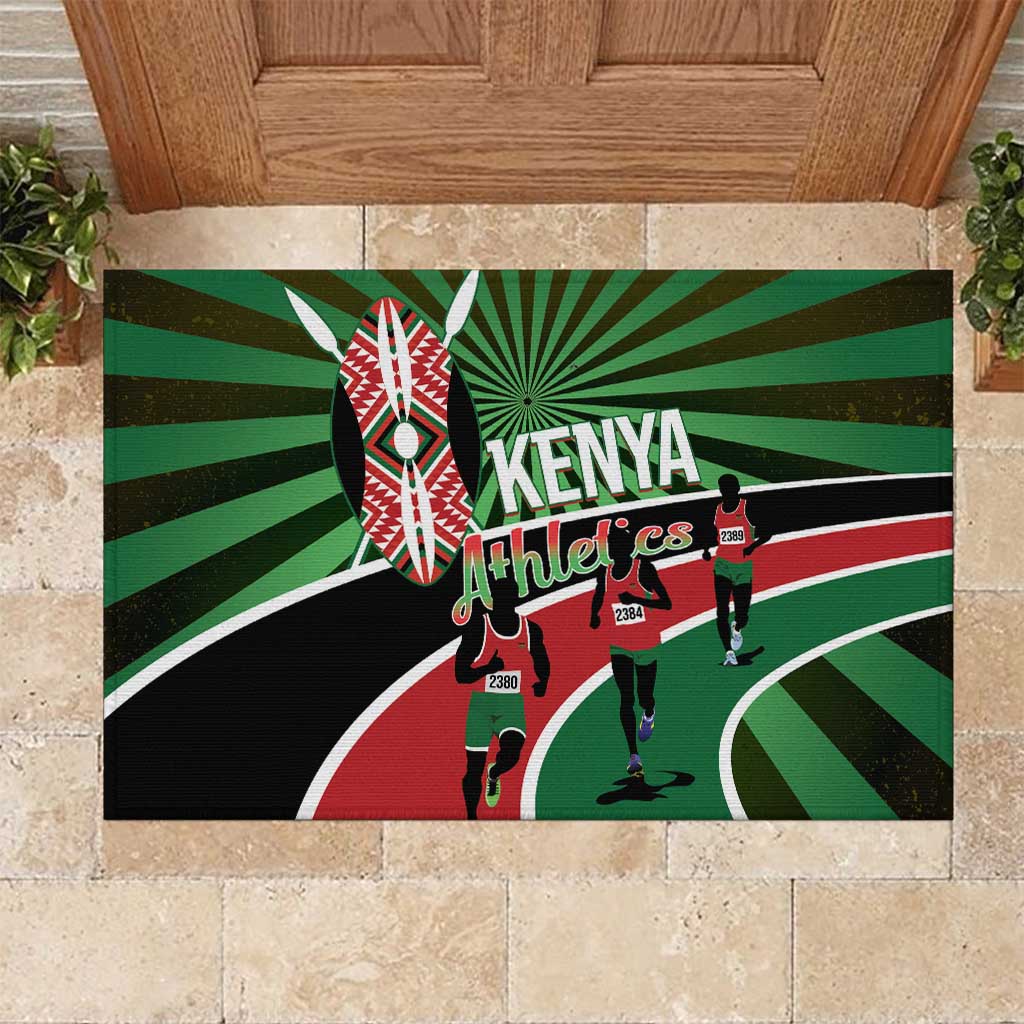 Athletics Kenya Rubber Doormat Maasai Shield Running Way - Wonder Print Shop
