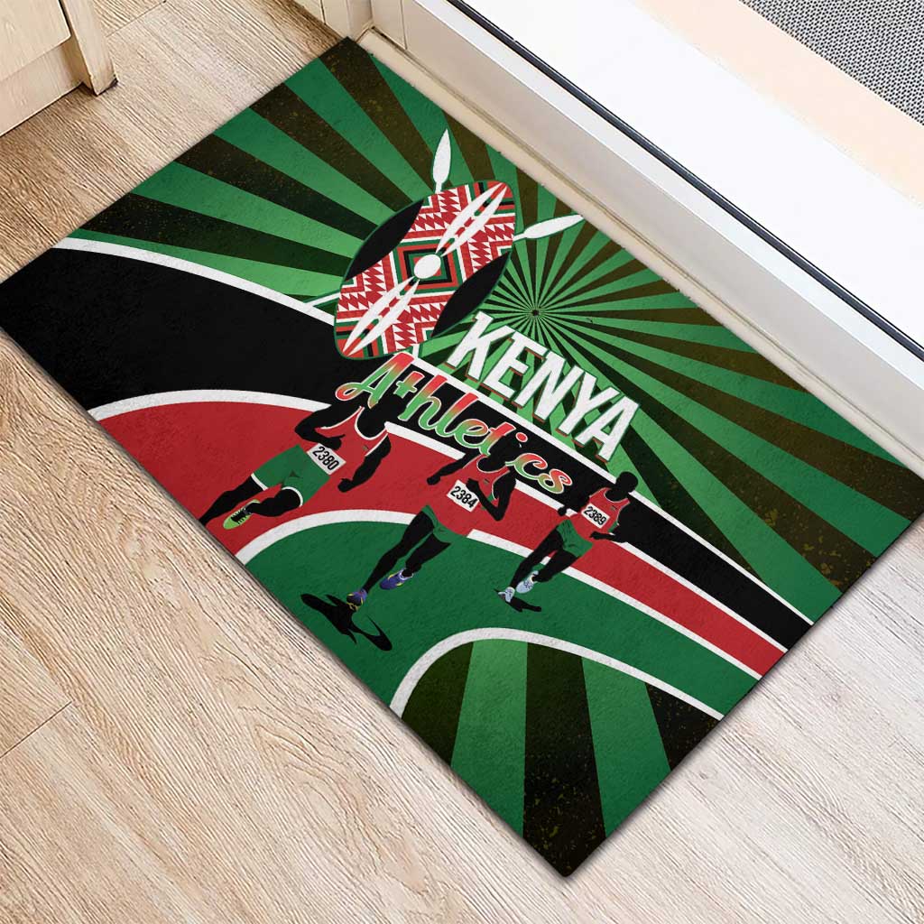 Athletics Kenya Rubber Doormat Maasai Shield Running Way - Wonder Print Shop