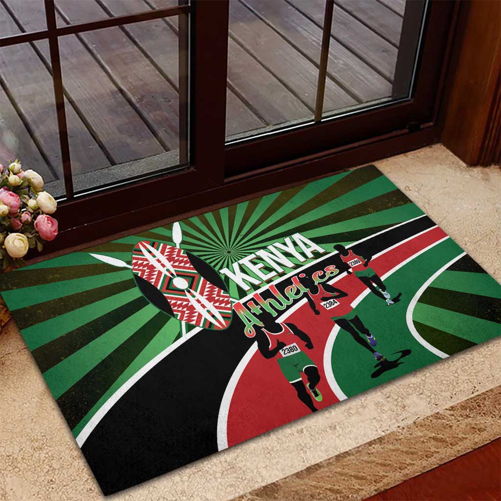 Athletics Kenya Rubber Doormat Maasai Shield Running Way - Wonder Print Shop