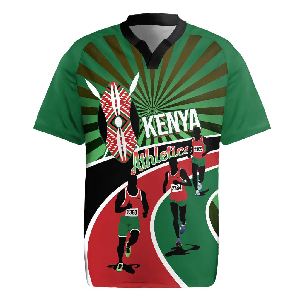 Athletics Kenya Rugby Jersey Maasai Shield Running Way - Wonder Print Shop