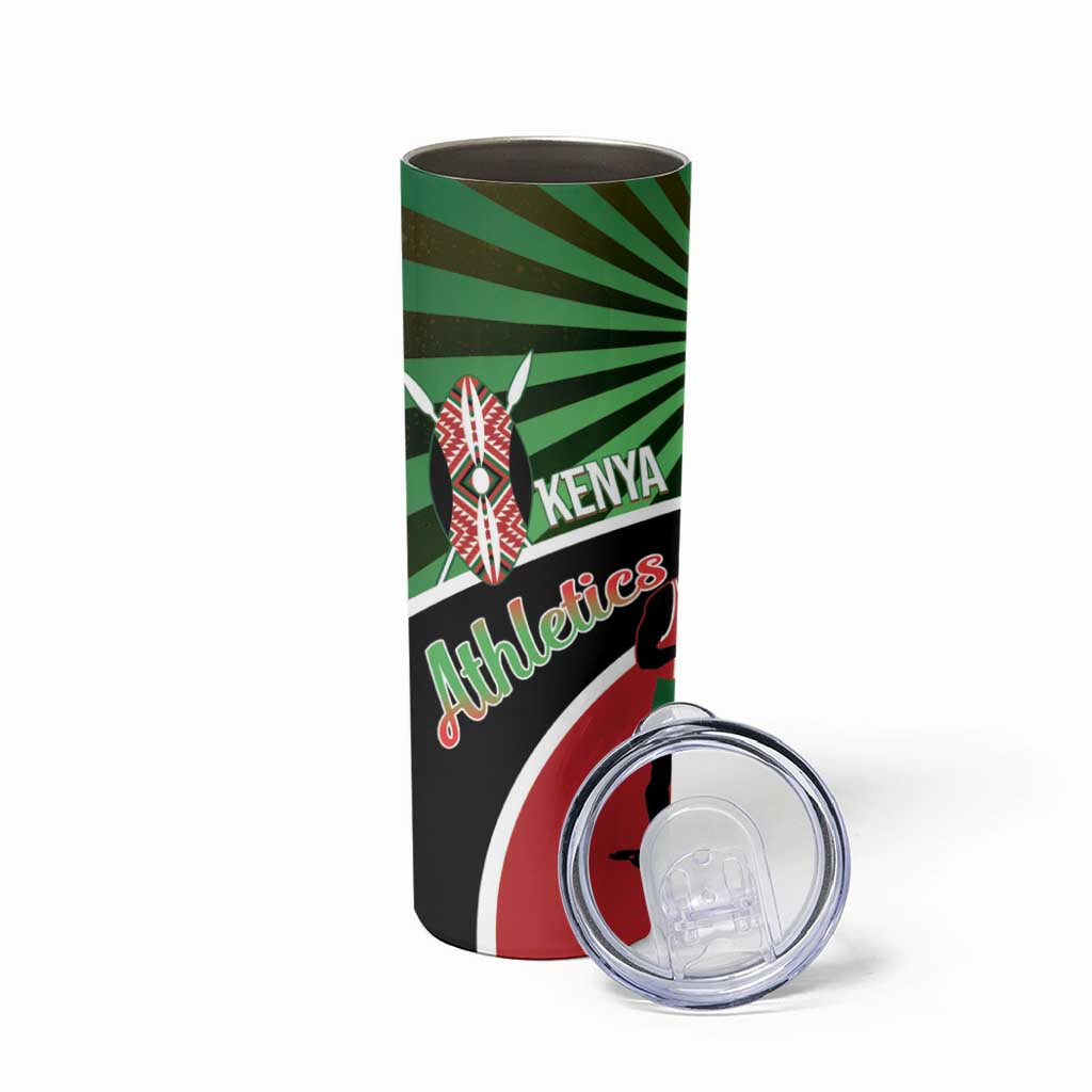 Athletics Kenya Skinny Tumbler Maasai Shield Running Way - Wonder Print Shop