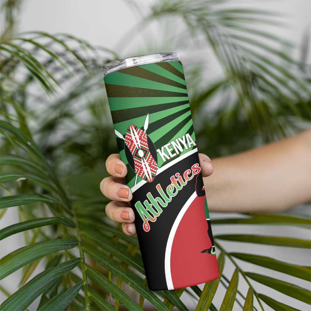Athletics Kenya Skinny Tumbler Maasai Shield Running Way - Wonder Print Shop
