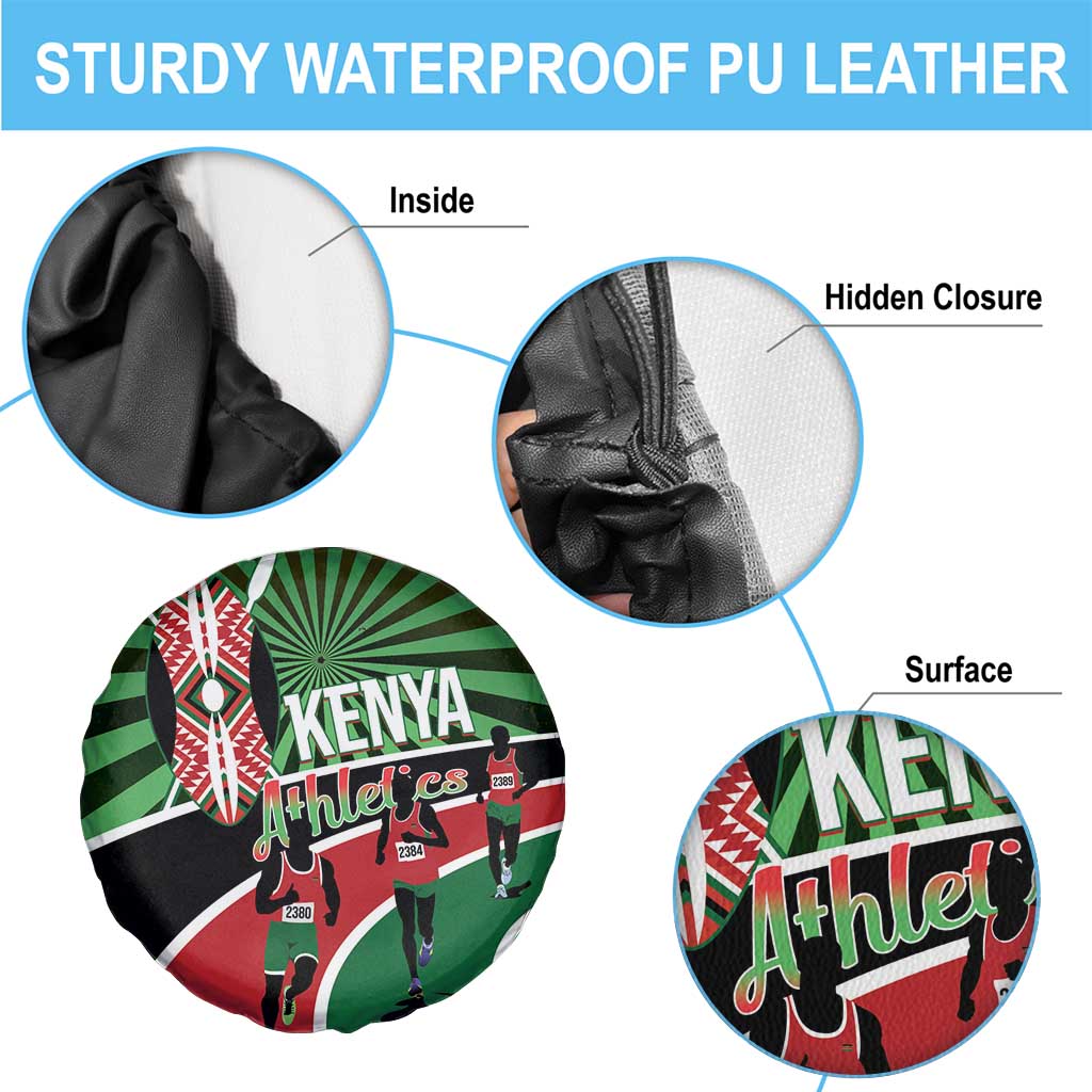 Athletics Kenya Spare Tire Cover Maasai Shield Running Way - Wonder Print Shop
