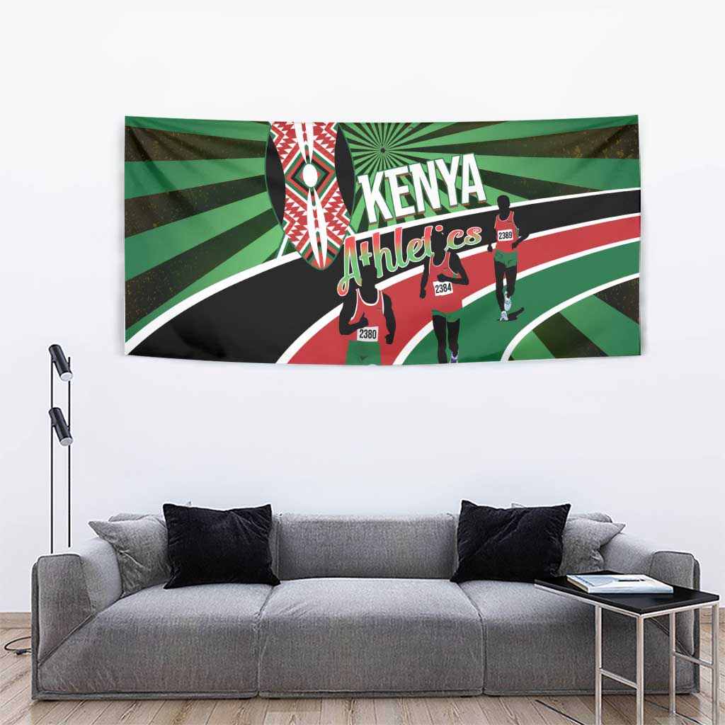 Athletics Kenya Tapestry Maasai Shield Running Way - Wonder Print Shop