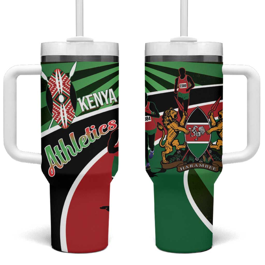 Athletics Kenya Tumbler With Handle Maasai Shield Running Way - Wonder Print Shop