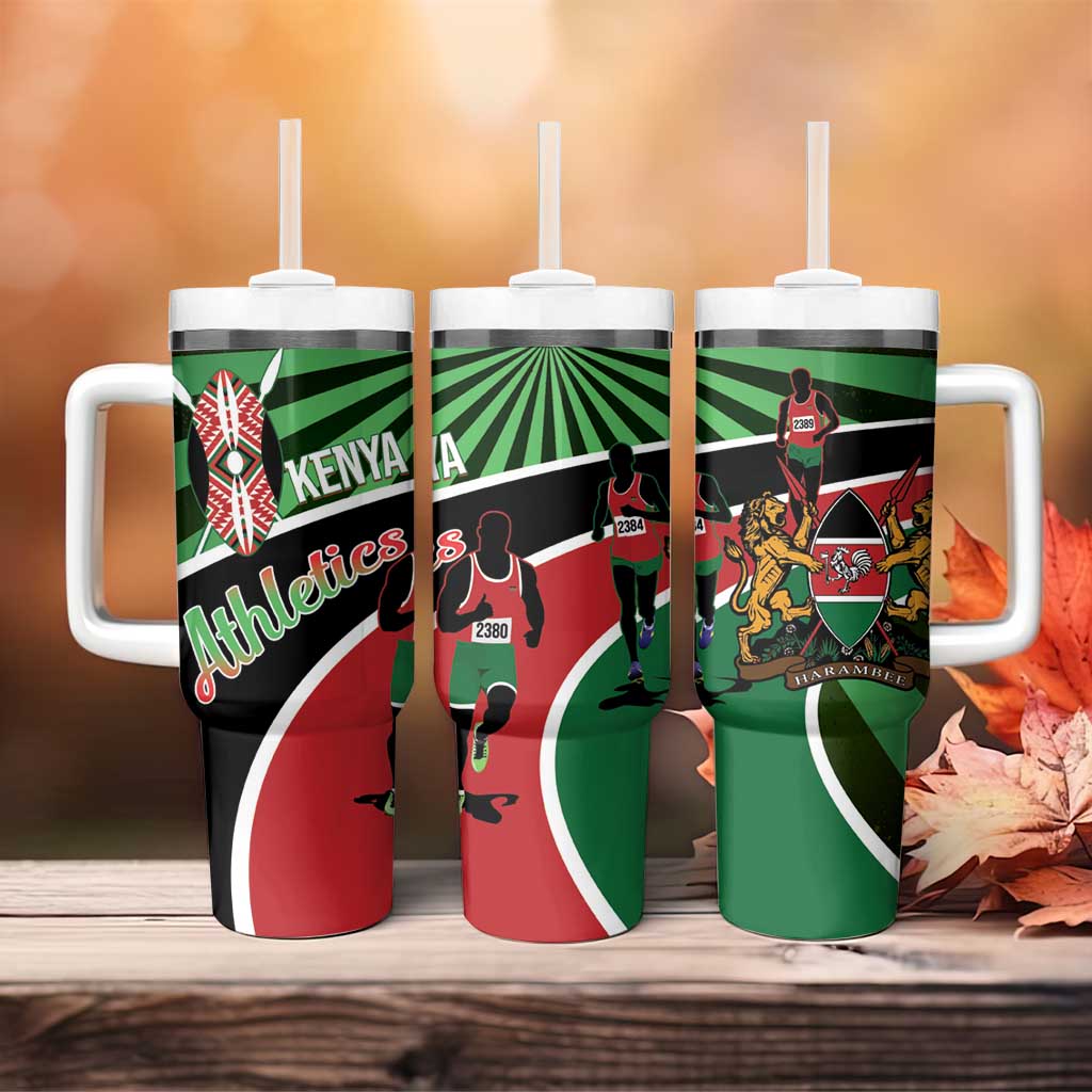 Athletics Kenya Tumbler With Handle Maasai Shield Running Way - Wonder Print Shop