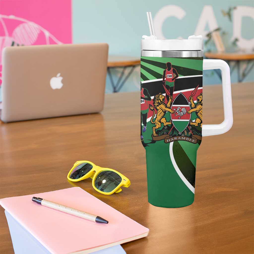 Athletics Kenya Tumbler With Handle Maasai Shield Running Way - Wonder Print Shop