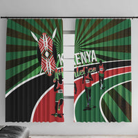 Athletics Kenya Window Curtain Maasai Shield Running Way - Wonder Print Shop