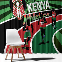 Athletics Kenya Window Curtain Maasai Shield Running Way - Wonder Print Shop