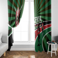Athletics Kenya Window Curtain Maasai Shield Running Way - Wonder Print Shop