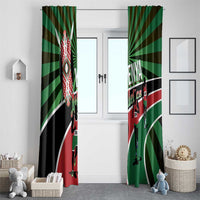 Athletics Kenya Window Curtain Maasai Shield Running Way - Wonder Print Shop