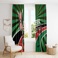 Athletics Kenya Window Curtain Maasai Shield Running Way - Wonder Print Shop