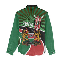 Athletics Kenya Women Casual Shirt Maasai Shield Running Way - Wonder Print Shop