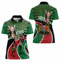 Athletics Kenya Women Polo Shirt Maasai Shield Running Way - Wonder Print Shop