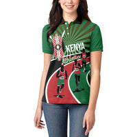 Athletics Kenya Women Polo Shirt Maasai Shield Running Way - Wonder Print Shop