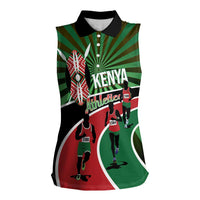 Athletics Kenya Women Sleeveless Polo Shirt Maasai Shield Running Way - Wonder Print Shop