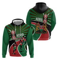 Athletics Kenya Zip Hoodie Maasai Shield Running Way - Wonder Print Shop