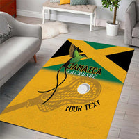 Custom Jamaica Lacrosse Area Rug Streamertail Hummingbird With Flag - Wonder Print Shop