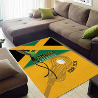 Custom Jamaica Lacrosse Area Rug Streamertail Hummingbird With Flag - Wonder Print Shop