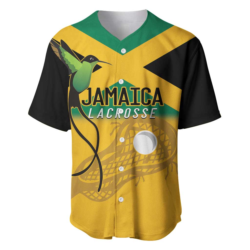 Custom Jamaica Lacrosse Baseball Jersey Streamertail Hummingbird With Flag - Wonder Print Shop