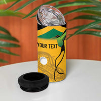 Custom Jamaica Lacrosse 4 in 1 Can Cooler Tumbler Streamertail Hummingbird With Flag - Wonder Print Shop