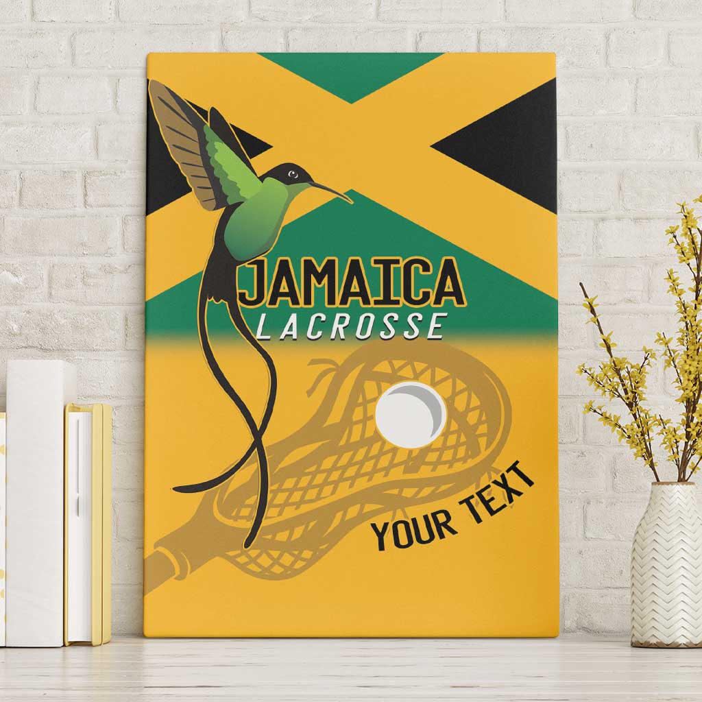 Custom Jamaica Lacrosse Canvas Wall Art Streamertail Hummingbird With Flag - Wonder Print Shop