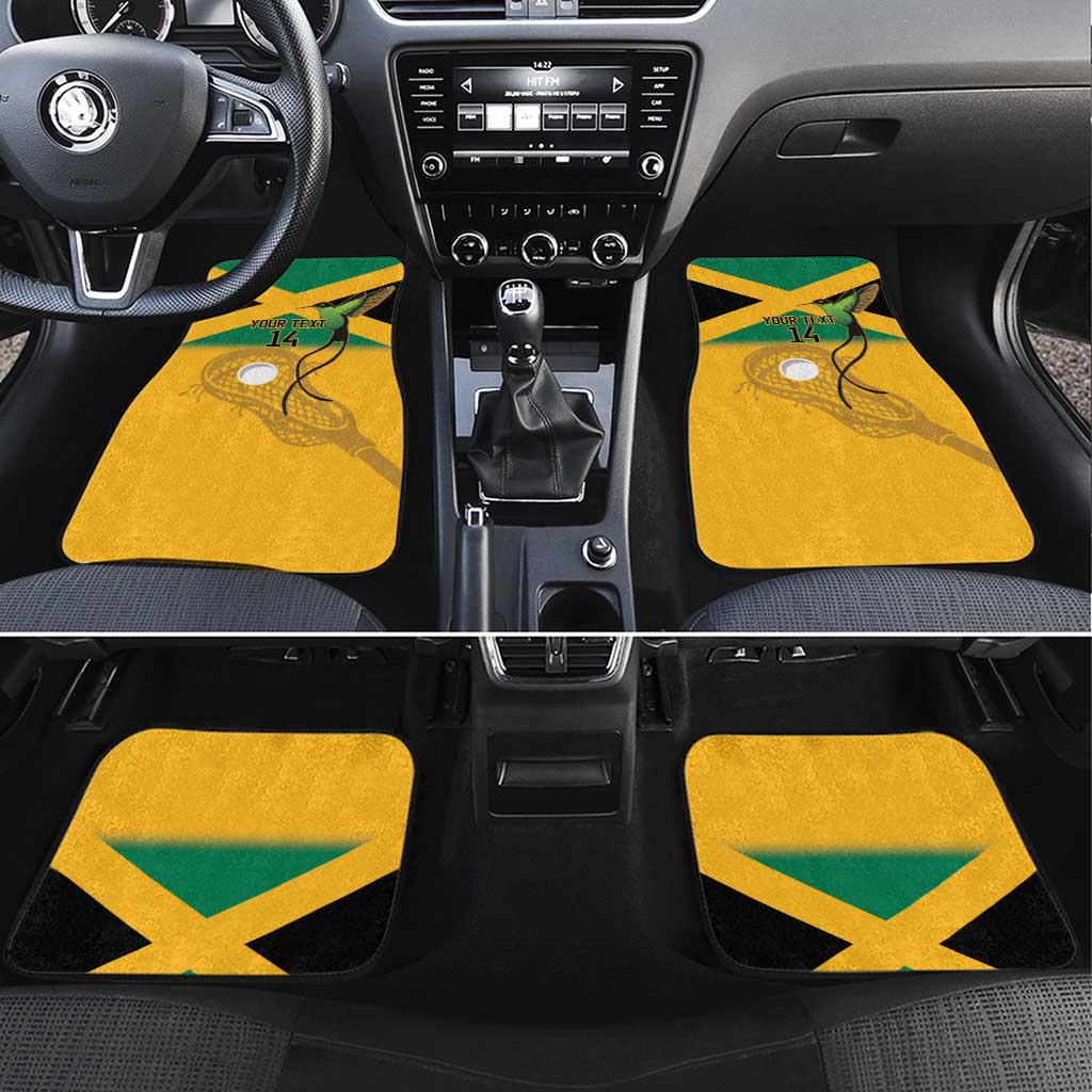 Custom Jamaica Lacrosse Car Mats Streamertail Hummingbird With Flag - Wonder Print Shop