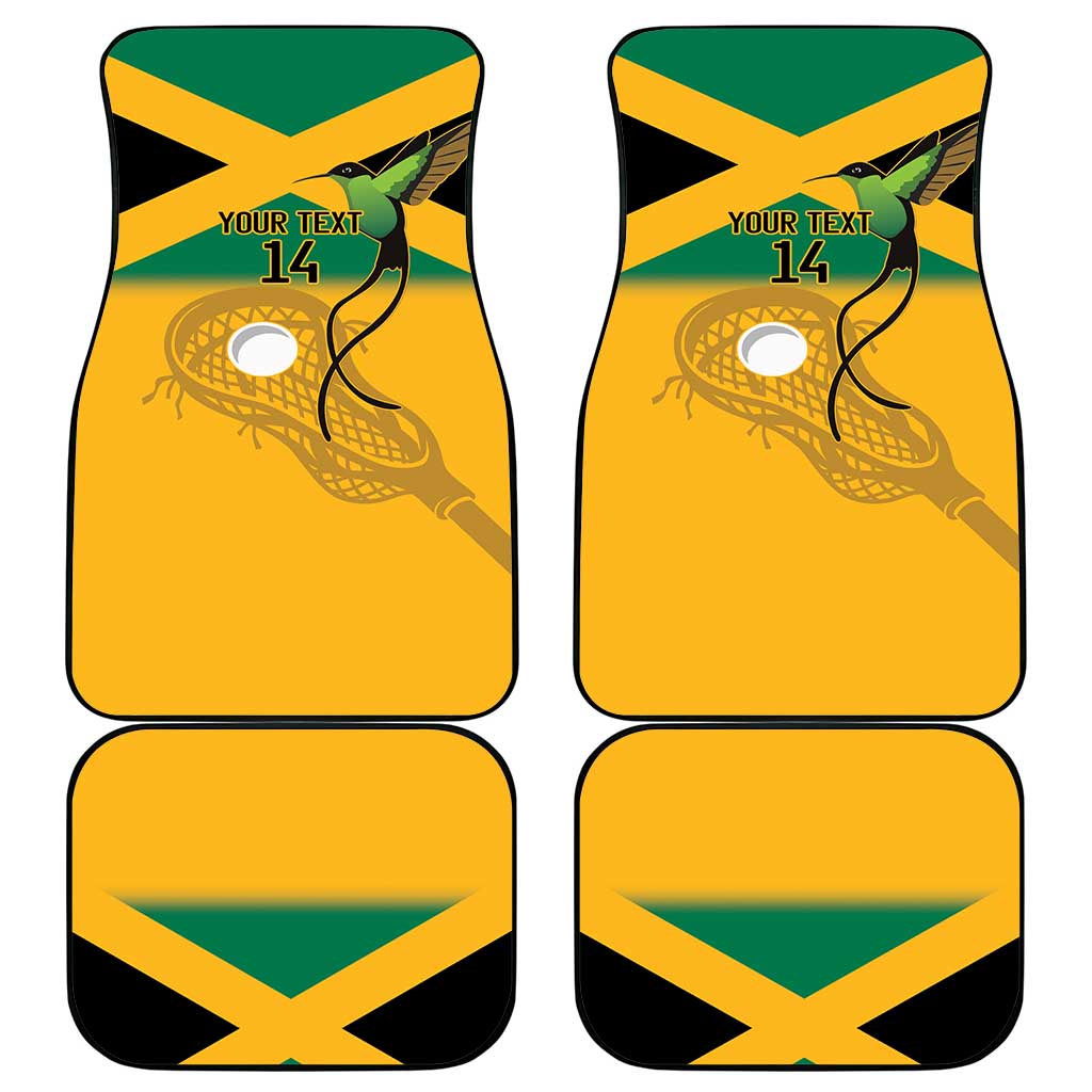 Custom Jamaica Lacrosse Car Mats Streamertail Hummingbird With Flag - Wonder Print Shop