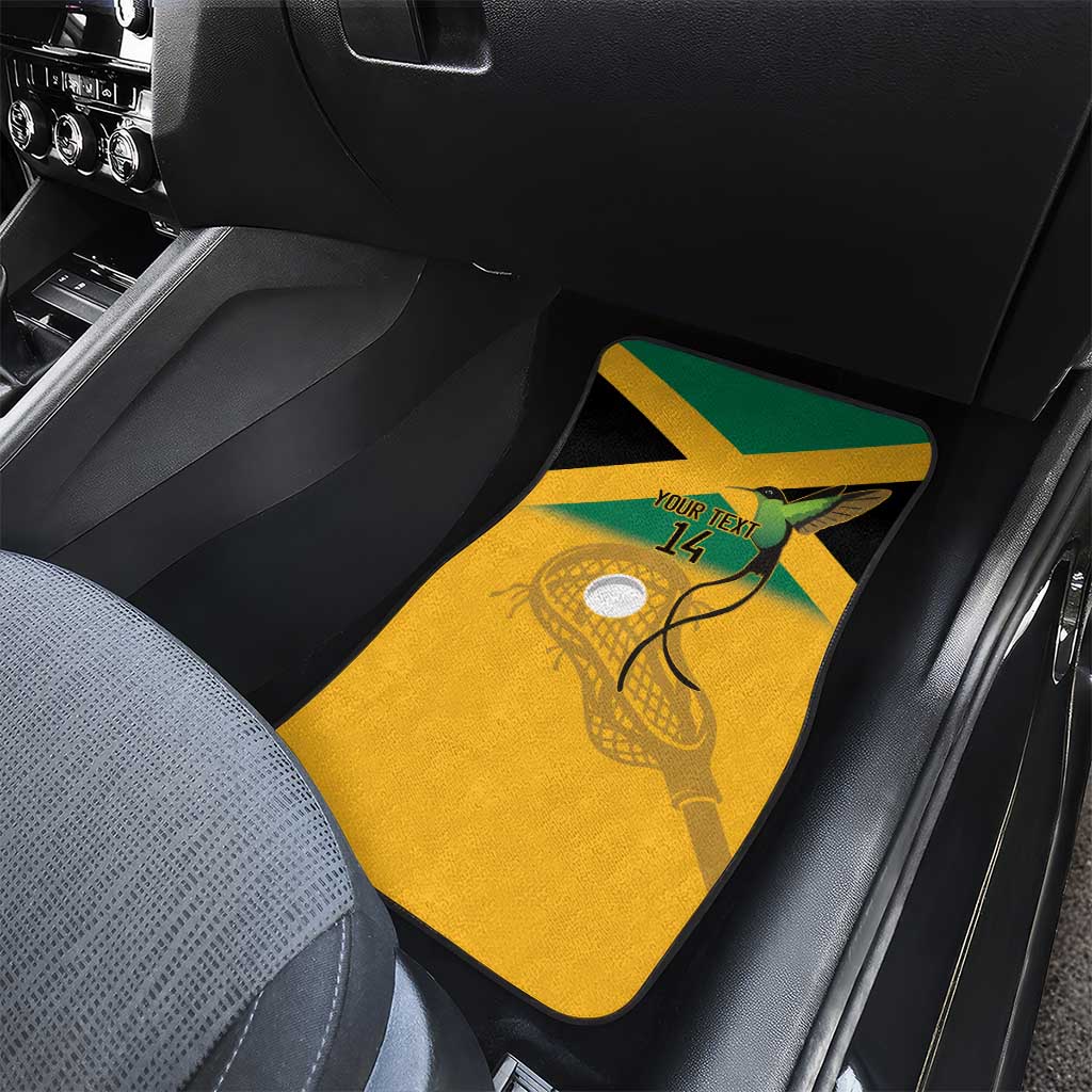 Custom Jamaica Lacrosse Car Mats Streamertail Hummingbird With Flag - Wonder Print Shop