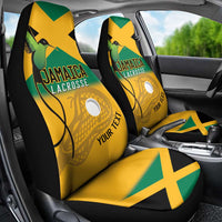 Custom Jamaica Lacrosse Car Seat Cover Streamertail Hummingbird With Flag - Wonder Print Shop