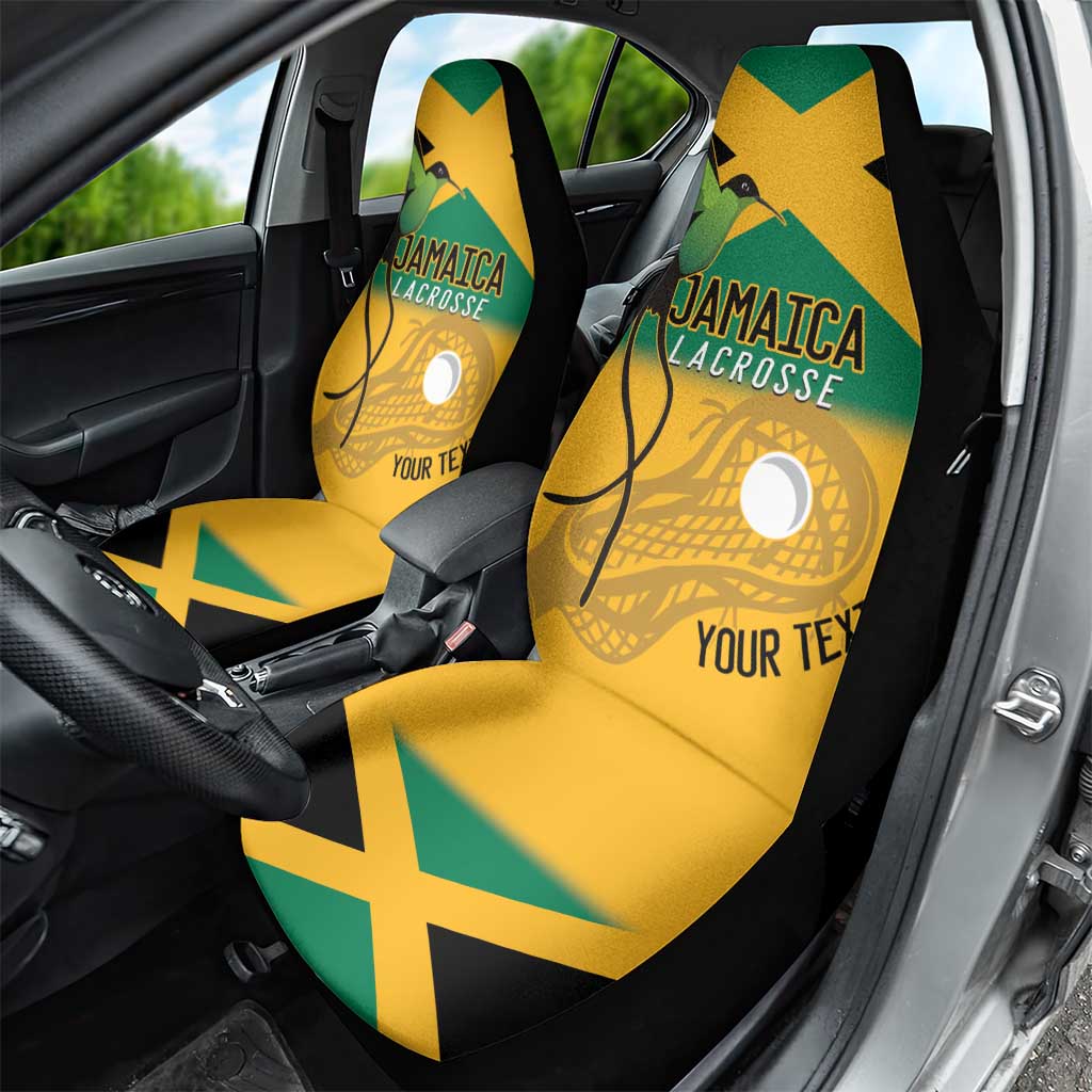 Custom Jamaica Lacrosse Car Seat Cover Streamertail Hummingbird With Flag - Wonder Print Shop