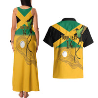 Custom Jamaica Lacrosse Couples Matching Tank Maxi Dress and Hawaiian Shirt Streamertail Hummingbird With Flag - Wonder Print Shop