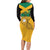Custom Jamaica Lacrosse Family Matching Long Sleeve Bodycon Dress and Hawaiian Shirt Streamertail Hummingbird With Flag - Wonder Print Shop