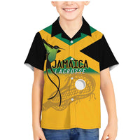 Custom Jamaica Lacrosse Family Matching Mermaid Dress and Hawaiian Shirt Streamertail Hummingbird With Flag - Wonder Print Shop