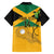 Custom Jamaica Lacrosse Family Matching Off The Shoulder Long Sleeve Dress and Hawaiian Shirt Streamertail Hummingbird With Flag - Wonder Print Shop