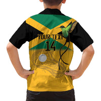 Custom Jamaica Lacrosse Family Matching Off Shoulder Maxi Dress and Hawaiian Shirt Streamertail Hummingbird With Flag - Wonder Print Shop