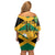 Custom Jamaica Lacrosse Family Matching Off Shoulder Short Dress and Hawaiian Shirt Streamertail Hummingbird With Flag - Wonder Print Shop
