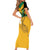 Custom Jamaica Lacrosse Family Matching Short Sleeve Bodycon Dress and Hawaiian Shirt Streamertail Hummingbird With Flag - Wonder Print Shop