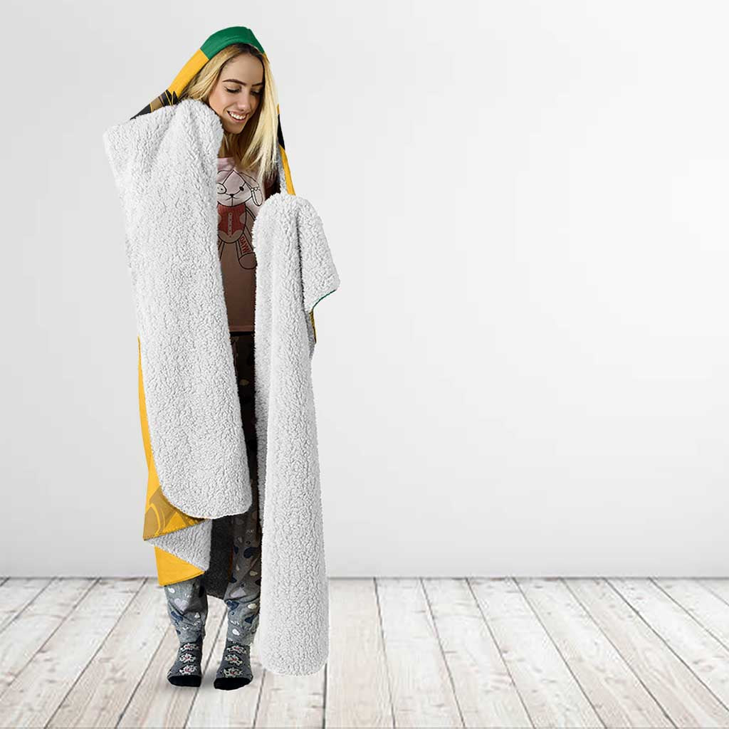 Custom Jamaica Lacrosse Hooded Blanket Streamertail Hummingbird With Flag - Wonder Print Shop