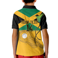 Custom Jamaica Lacrosse Kid Polo Shirt Streamertail Hummingbird With Flag - Wonder Print Shop